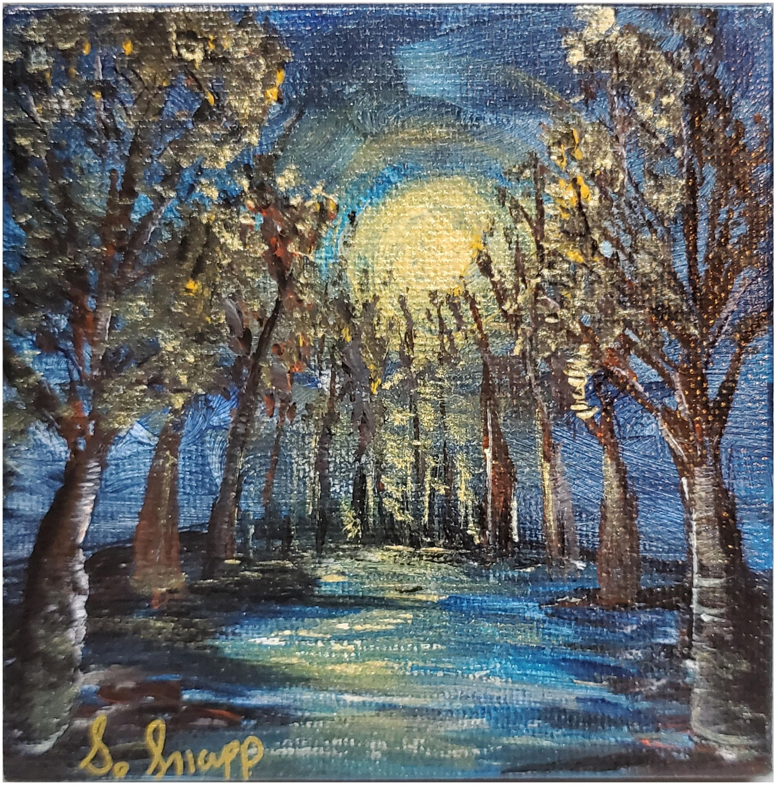Moonlight Madness — Acrylic on panel by Stefanie Snapp
