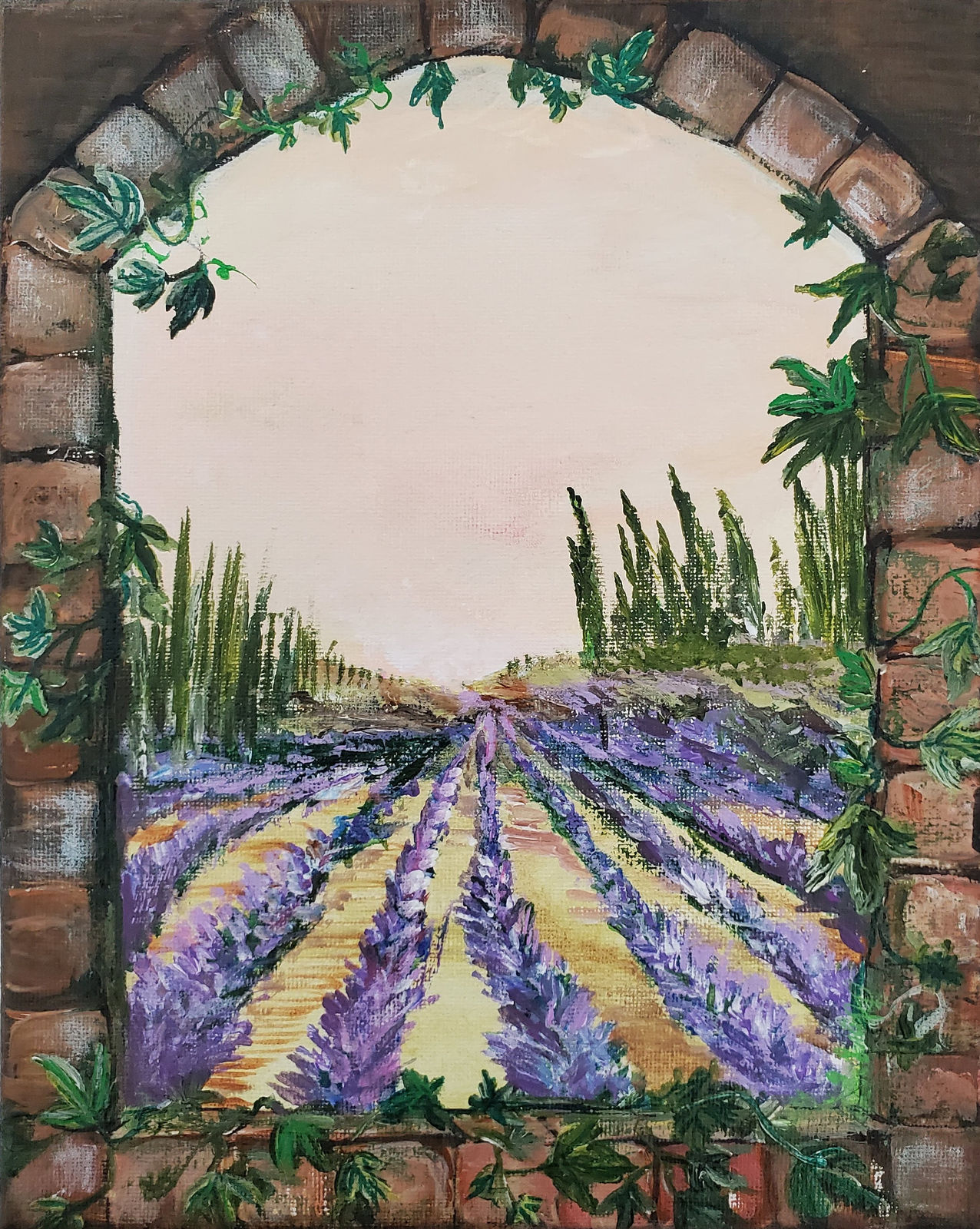 Lavender Fields Forever — Acrylic on canvas by Stefanie Snapp