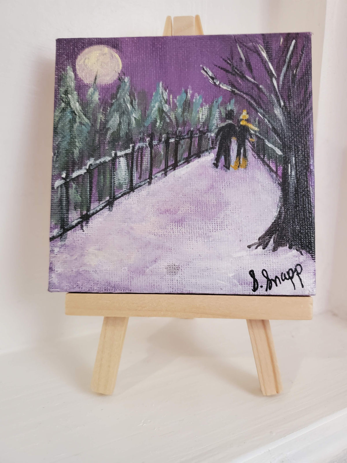 Snow Covered Walk — Acrylic on panel by Stefanie Snapp