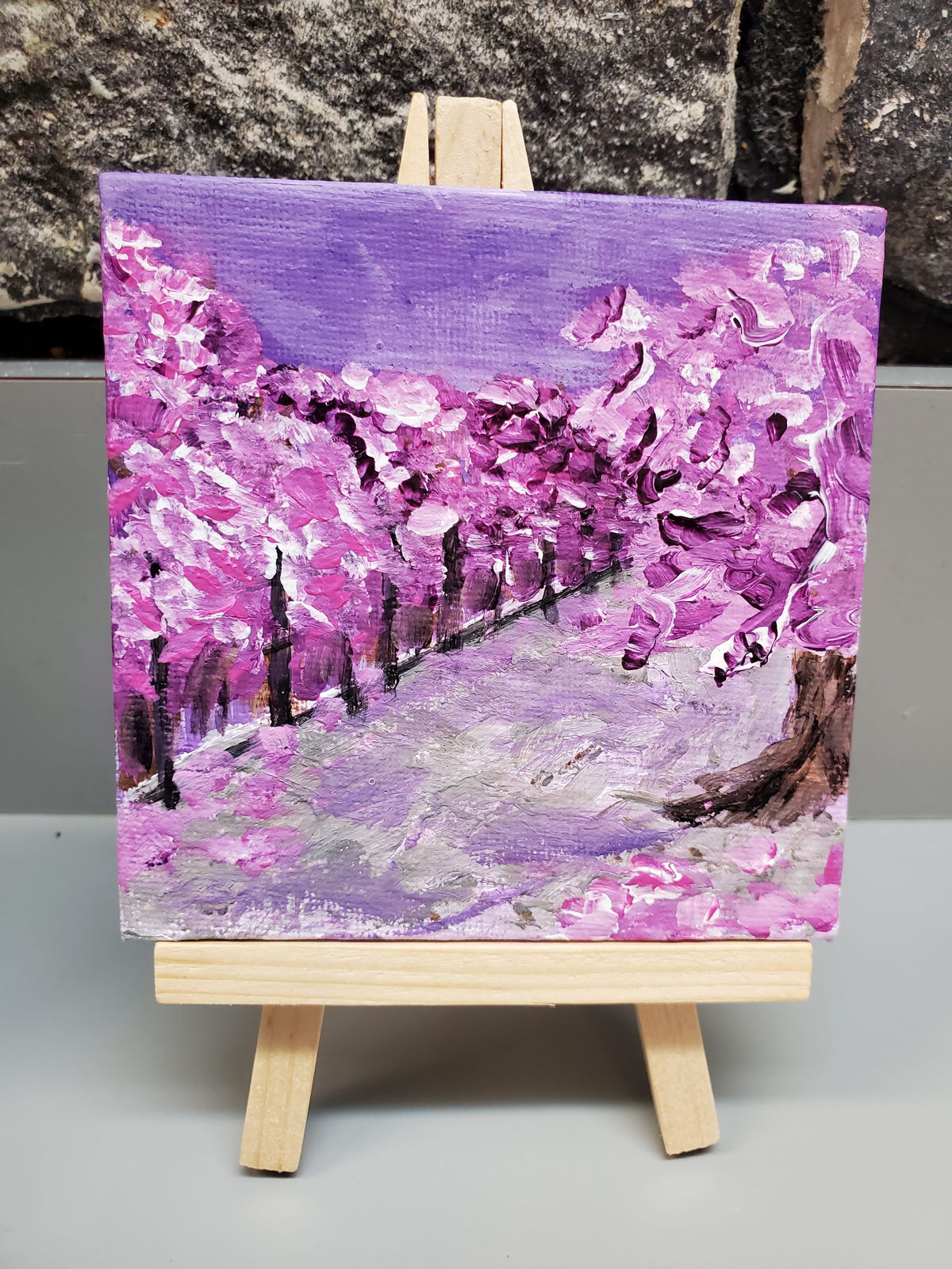 Magenta Mood — Acrylic on panel by Stefanie Snapp